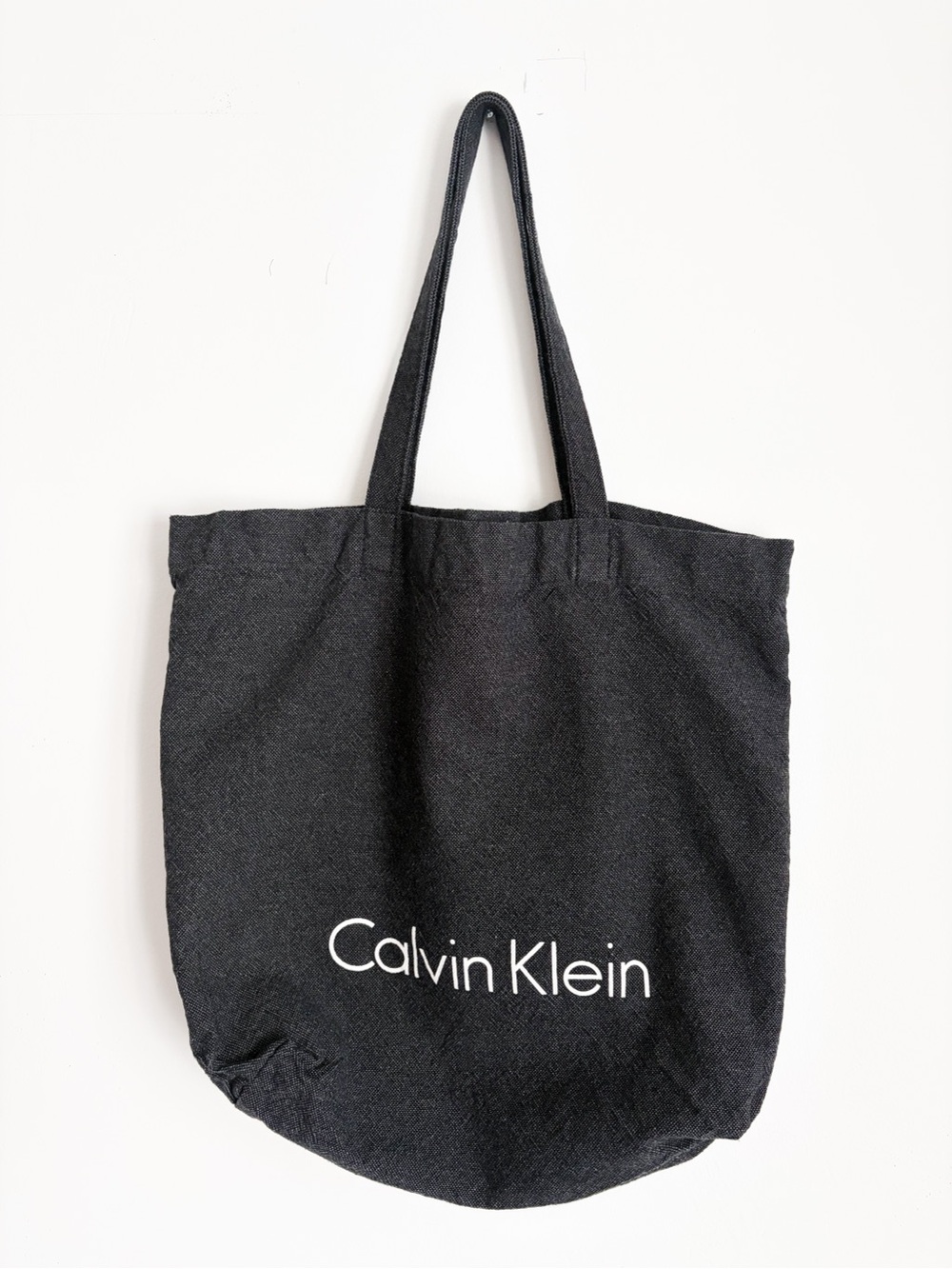 Calvin Klein Heathered Charcoal Black Canvas Tote Bag